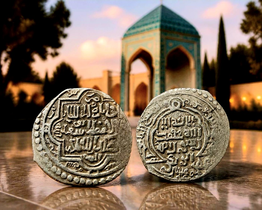 سکه نقره سالم و کامل و زبر و زنده ابوسعید ایلخان نامدار مغول